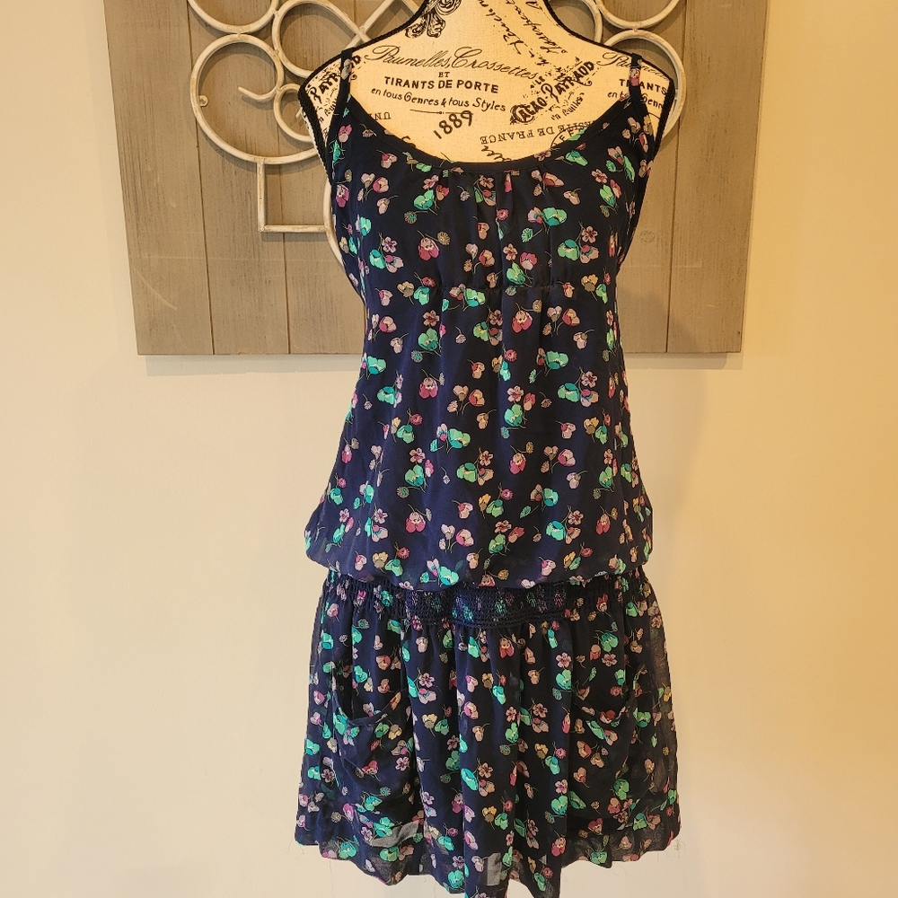 American Eagle Outfitters Women's Size 12 Floral Drop Waist Dress w/ Pockets